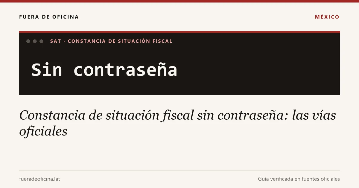 Constancia de situación fiscal sin contraseña: las vías oficiales