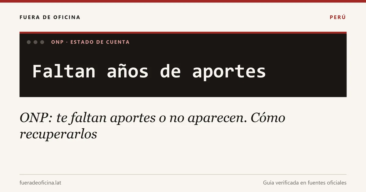 ONP: te faltan aportes o no aparecen. Cómo recuperarlos