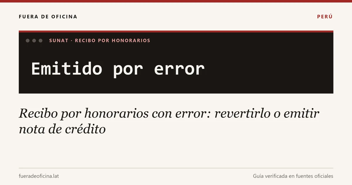 Recibo por honorarios con error: revertirlo o emitir nota de crédito